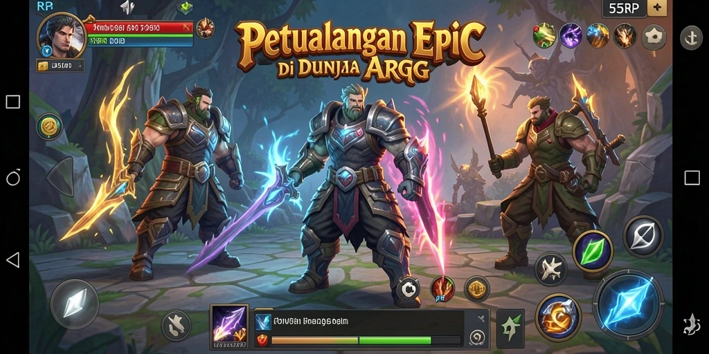 Gameplay 55RP dengan grafis ARPG yang memukau.