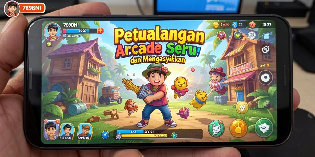 Tampilan aksi seru dalam permainan Arcade 789BNI.