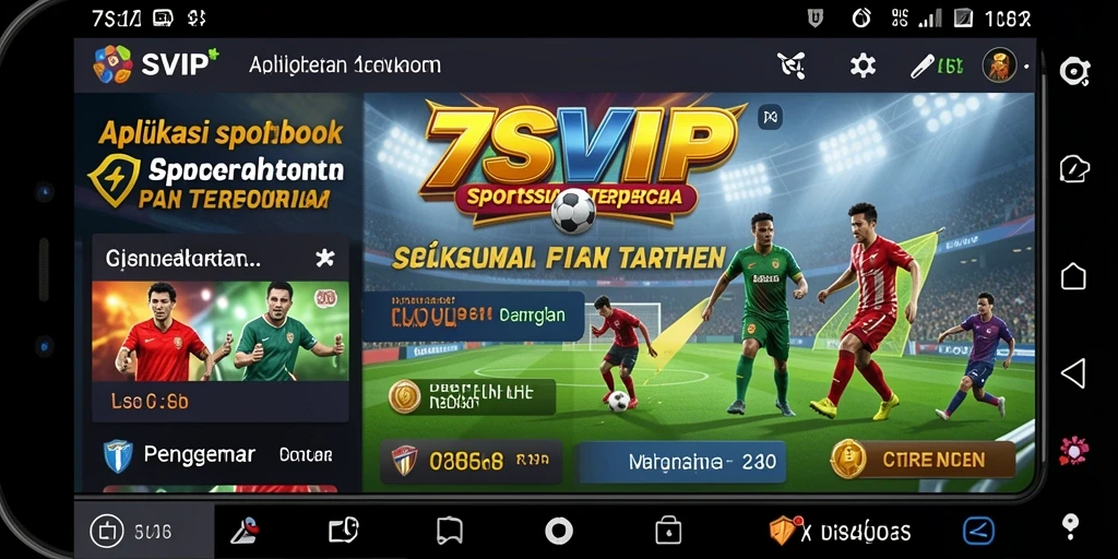 Tampilan antarmuka aplikasi Sportsbook 7SVIP yang menarik dan mudah digunakan.