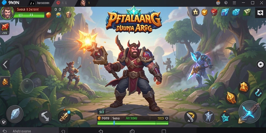 Skrinsut utama 9N9N menunjukkan aksi pertempuran seru dalam game ARPG.