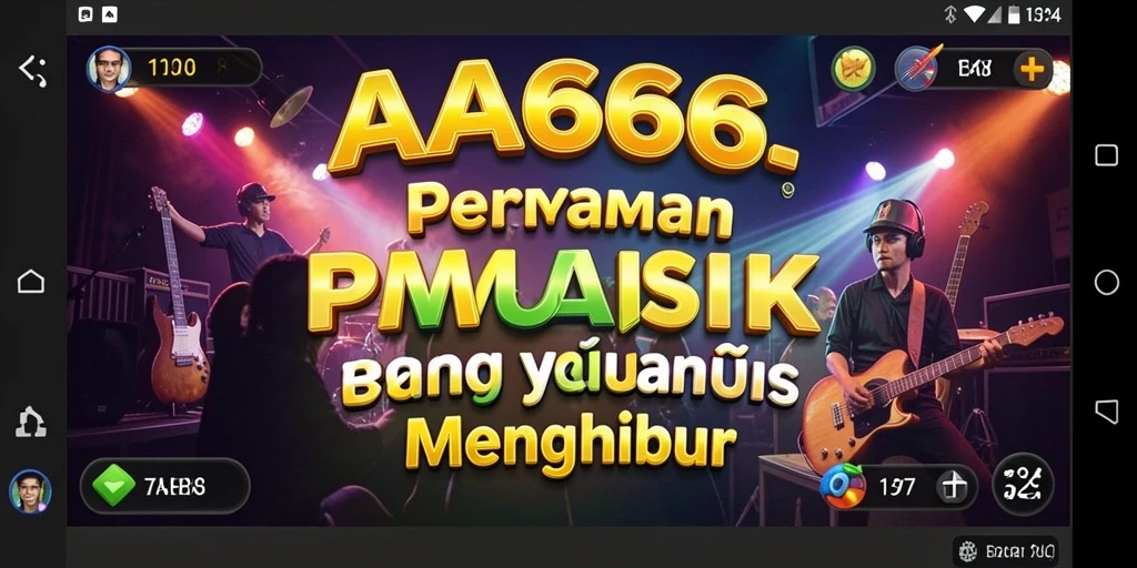 Tampilan gameplay AA666 dengan berbagai pilihan lagu musik.