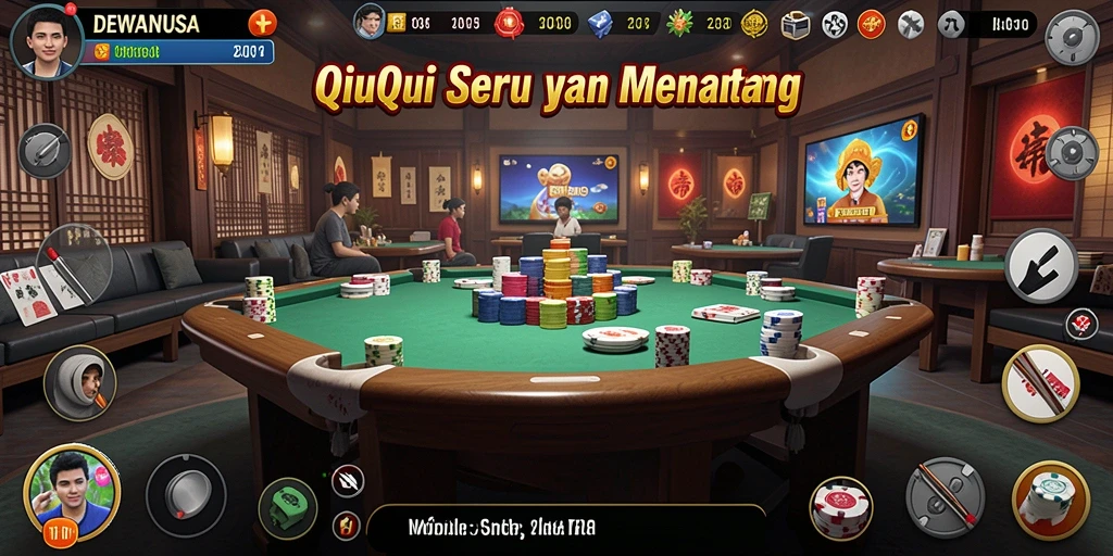 Tangkapan layar DEWANUSA menunjukkan aksi seru dalam permainan QiuQiu.