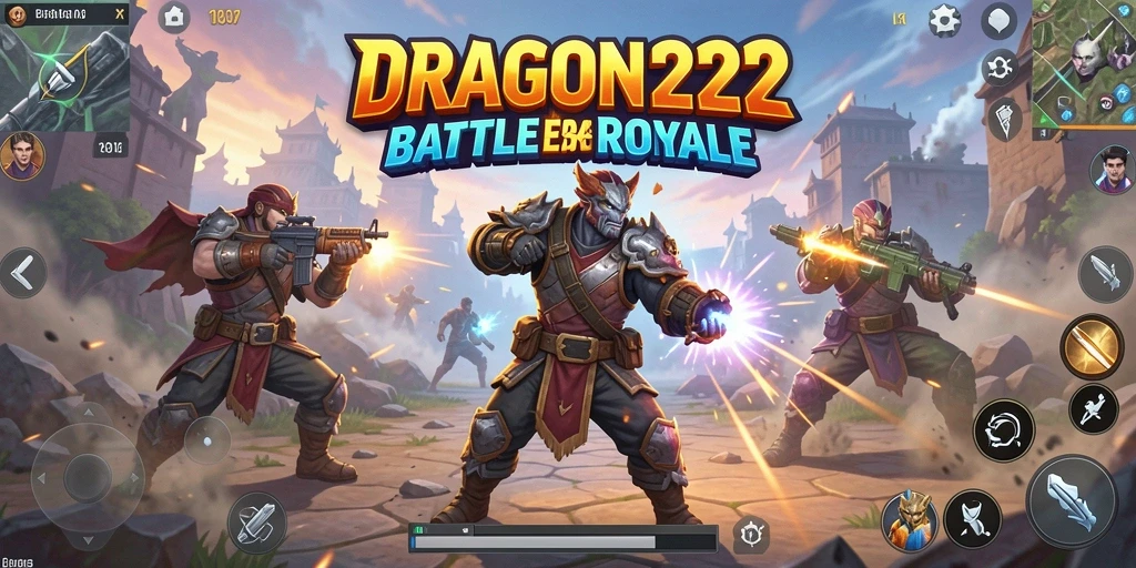 Gameplay mendebarkan dalam DRAGON222 di arena Battle Royale.