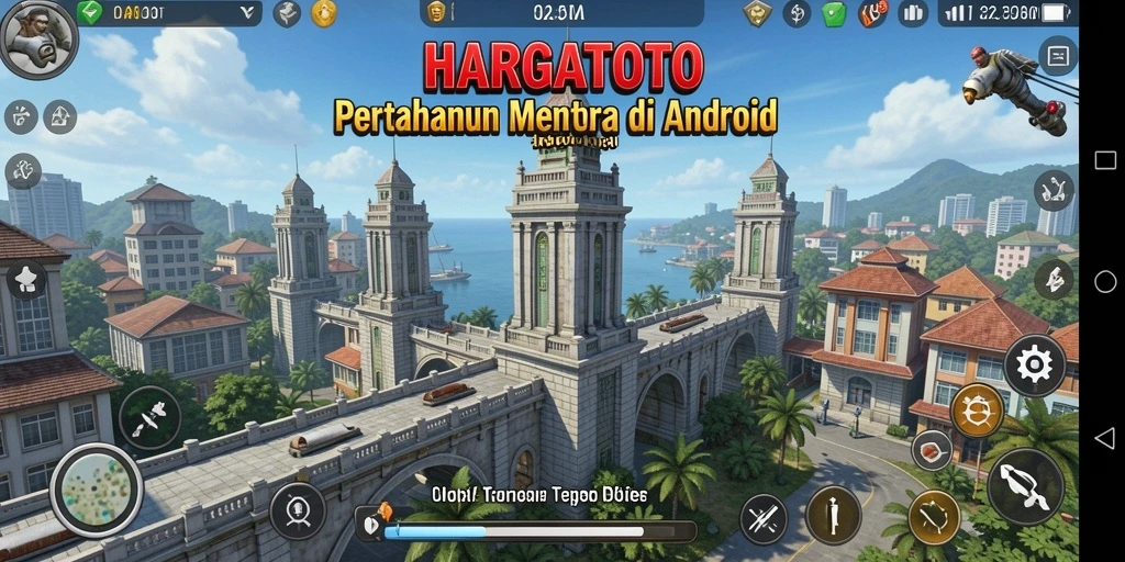 Gameplay HARGATOTO yang seru di dalam dunia menara.