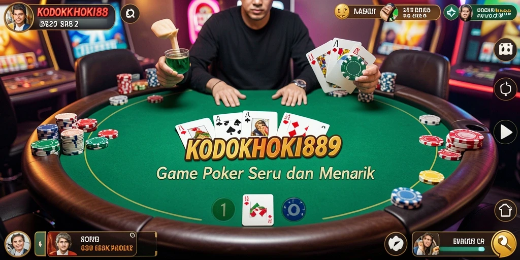 Tampilan menarik dari gameplay Poker di KODOKHOKI889.