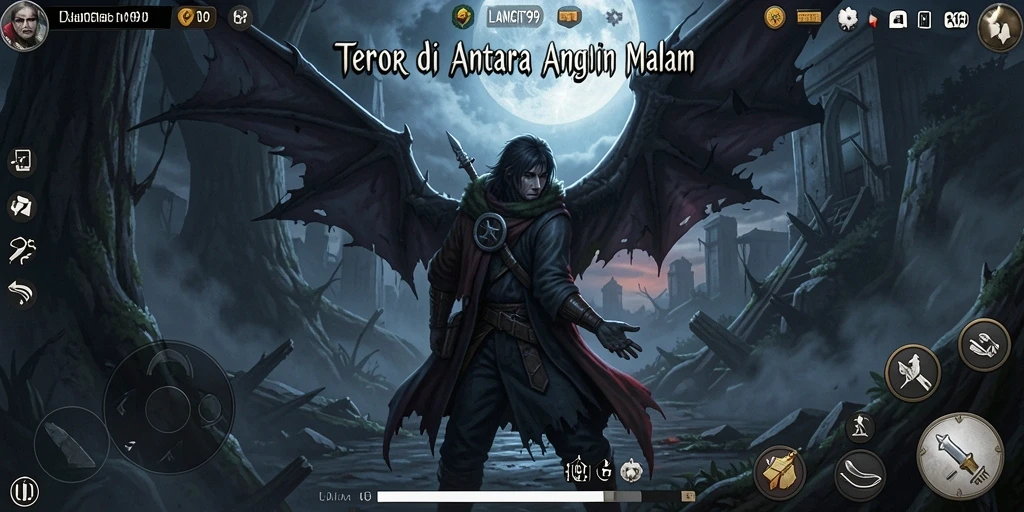 Tampilan seram dari gameplay LANGIT99 saat menghadapi makhluk gelap.