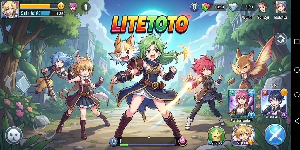 Tampilan gameplay seru dari LITETOTO dengan karakter Anime.