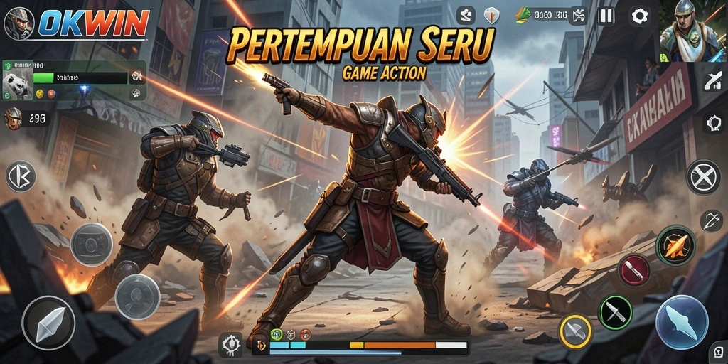 Tampilan gameplay seru dan menantang di OKWIN.