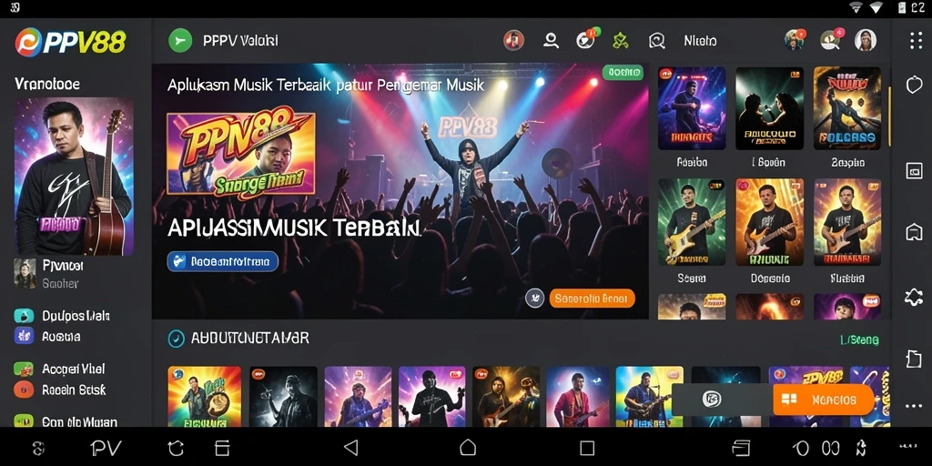 Screenshot utama PPV88 menampilkan pengguna yang menikmati musik sambil bermain.