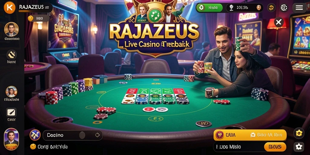 Tampilan gameplay Live Casino yang mendebarkan di RAJAZEUS.