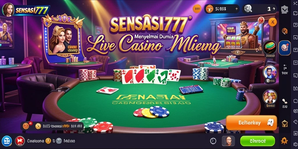 Tampilan screenshot SENSASI777 menampilkan dealer profesional dalam aksi di Live Casino.