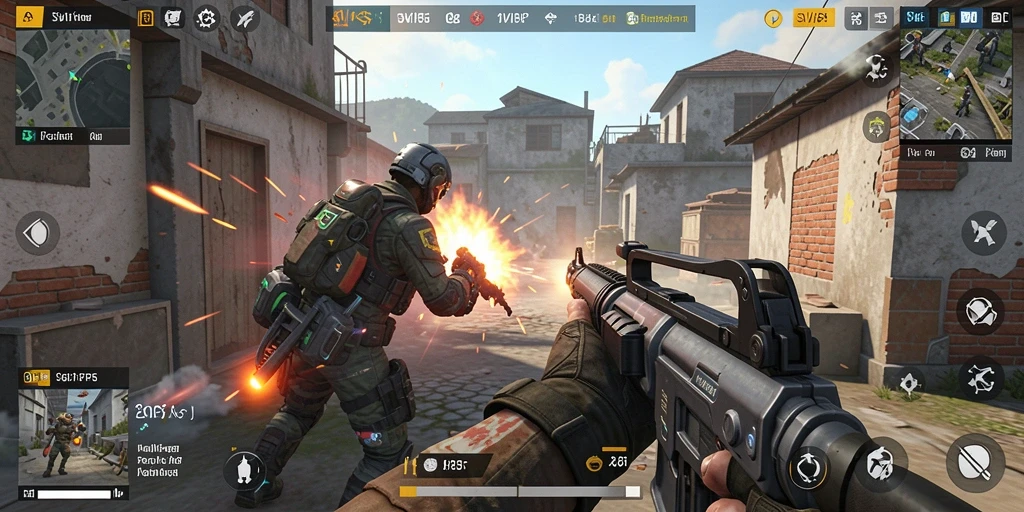 Screenshot gameplay SVIP5 menunjukkan aksi tembak-menembak yang intens.