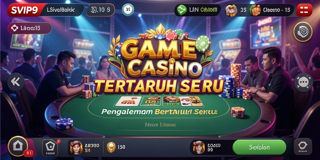 Screenshot gameplay SVIP9 dengan dealer langsung di Live Casino.